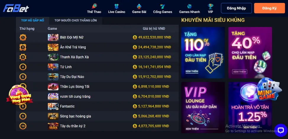 Đa dạng trò chơi sòng bạc trực tiếp tại bet365vnd